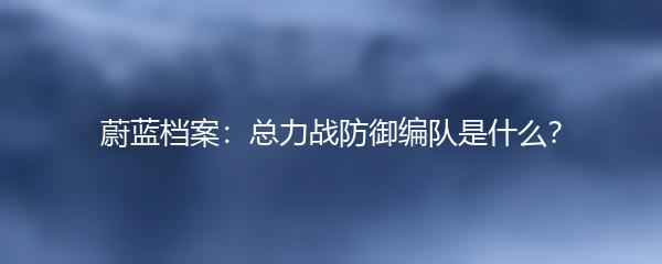 蔚蓝档案：总力战防御编队是什么？