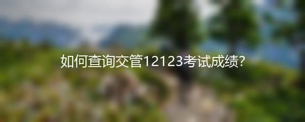 如何查询交管12123考试成绩？