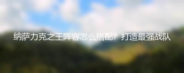 纳萨力克之王阵容怎么搭配？打造最强战队