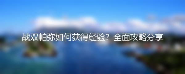 战双帕弥如何获得经验？全面攻略分享