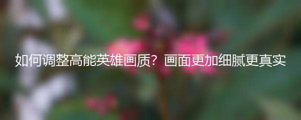 如何调整高能英雄画质？画面更加细腻更真实