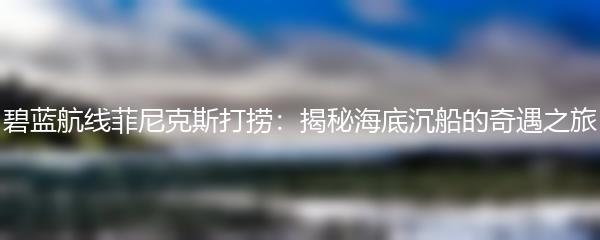 碧蓝航线菲尼克斯打捞：揭秘海底沉船的奇遇之旅