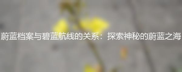 蔚蓝档案与碧蓝航线的关系：探索神秘的蔚蓝之海