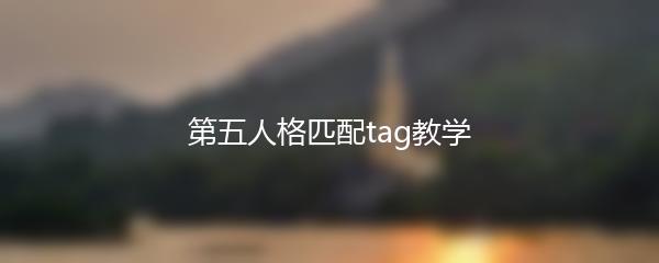 第五人格匹配tag教学