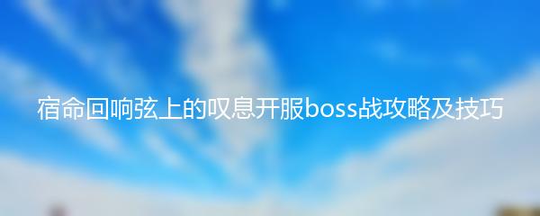 宿命回响弦上的叹息开服boss战攻略及技巧