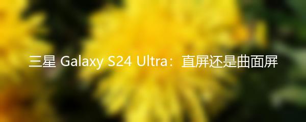 三星 Galaxy S24 Ultra：直屏还是曲面屏