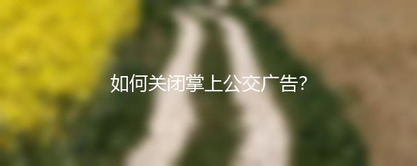 如何关闭掌上公交广告？