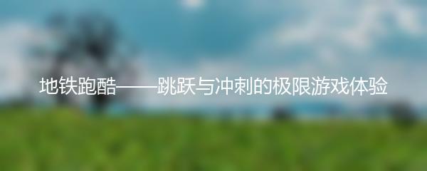 地铁跑酷——跳跃与冲刺的极限游戏体验