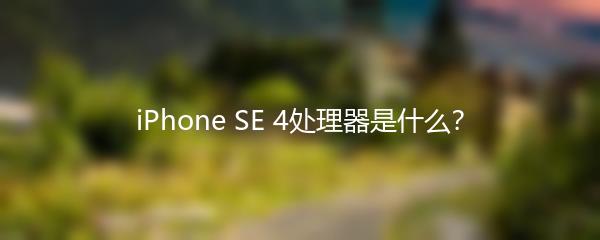 iPhone SE 4处理器是什么？