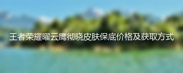 王者荣耀曜云鹰彻晓皮肤保底价格及获取方式