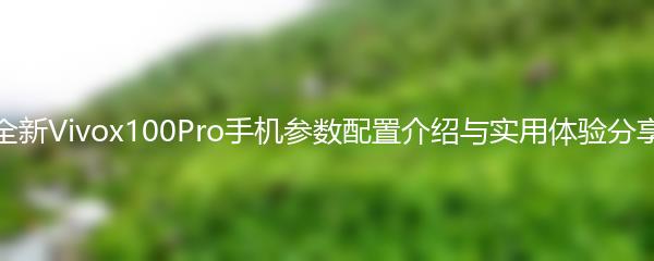 全新Vivox100Pro手机参数配置介绍与实用体验分享