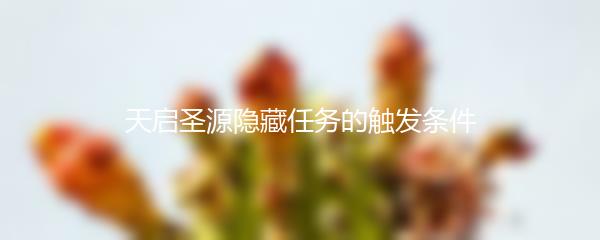 天启圣源隐藏任务的触发条件