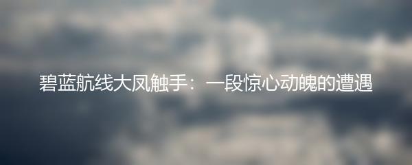 碧蓝航线大凤触手：一段惊心动魄的遭遇