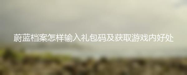 蔚蓝档案怎样输入礼包码及获取游戏内好处