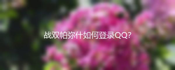 战双帕弥什如何登录QQ？