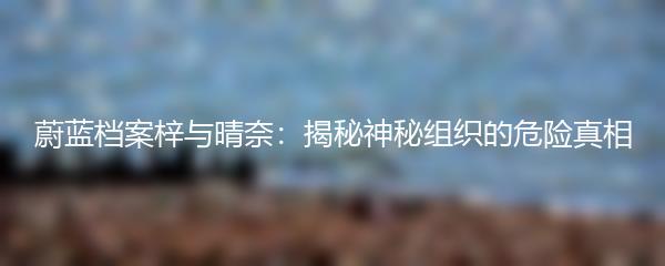 蔚蓝档案梓与晴奈：揭秘神秘组织的危险真相