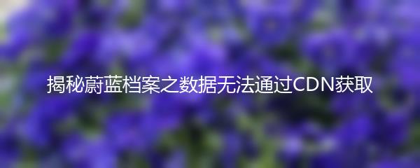 揭秘蔚蓝档案之数据无法通过CDN获取