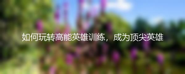 如何玩转高能英雄训练，成为顶尖英雄