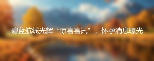 碧蓝航线光辉“惊喜喜讯”，怀孕消息曝光