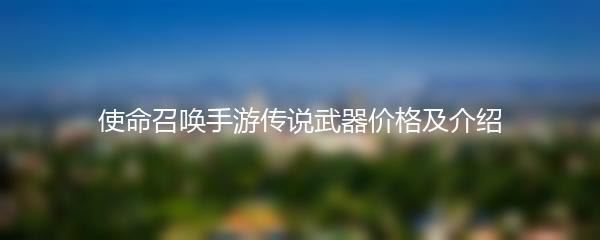 使命召唤手游传说武器价格及介绍