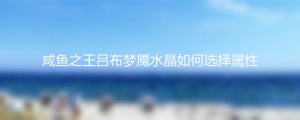 咸鱼之王吕布梦魇水晶如何选择属性