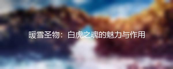 暖雪圣物：白虎之魂的魅力与作用