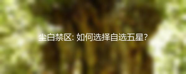 尘白禁区: 如何选择自选五星？