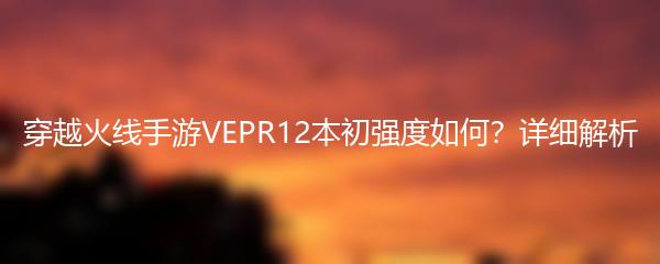 穿越火线手游VEPR12本初强度如何？详细解析