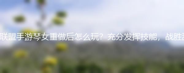 英雄联盟手游琴女重做后怎么玩？充分发挥技能，战胜敌人！