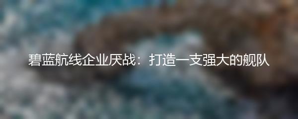 碧蓝航线企业厌战：打造一支强大的舰队