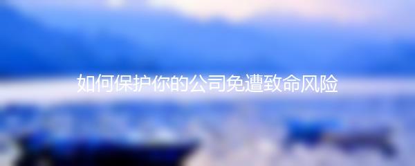 如何保护你的公司免遭致命风险