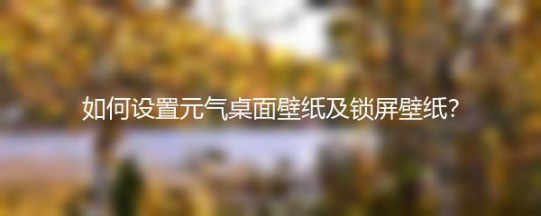 如何设置元气桌面壁纸及锁屏壁纸？