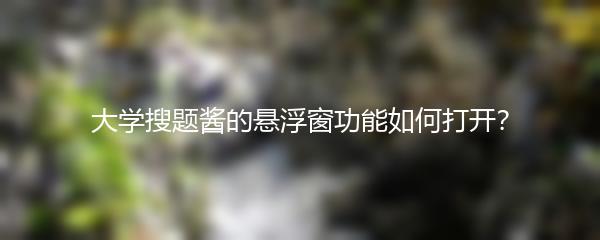 大学搜题酱的悬浮窗功能如何打开？