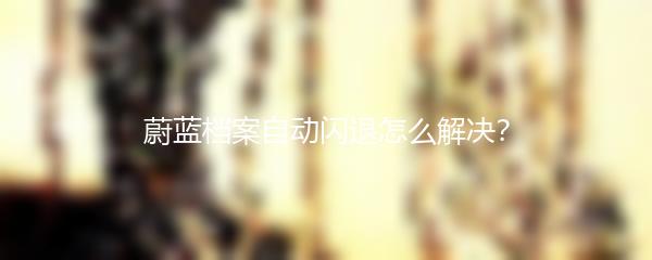 蔚蓝档案自动闪退怎么解决？