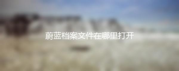 蔚蓝档案文件在哪里打开