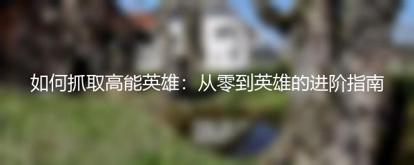 如何抓取高能英雄：从零到英雄的进阶指南