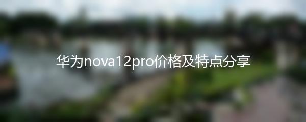 华为nova12pro价格及特点分享