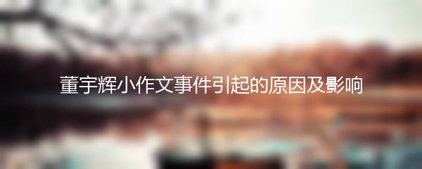 董宇辉小作文事件引起的原因及影响