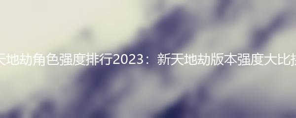 天地劫角色强度排行2023：新天地劫版本强度大比拼