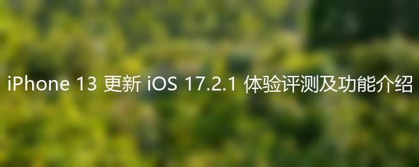 iPhone 13 更新 iOS 17.2.1 体验评测及功能介绍