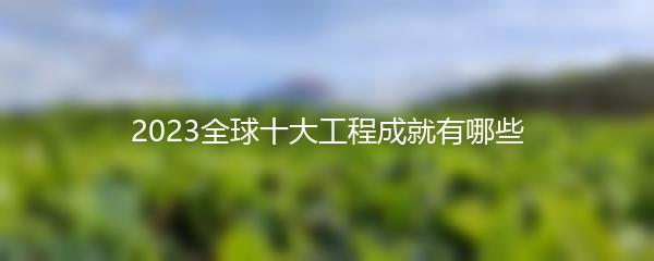 2023全球十大工程成就有哪些