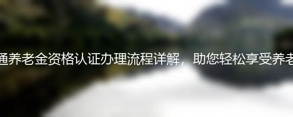 闽政通养老金资格认证办理流程详解，助您轻松享受养老保障