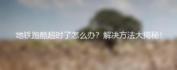 地铁跑酷超时了怎么办？解决方法大揭秘！