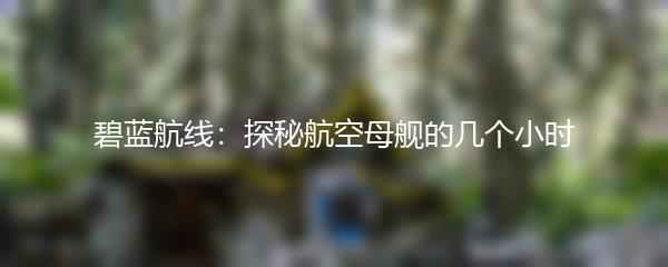 碧蓝航线：探秘航空母舰的几个小时