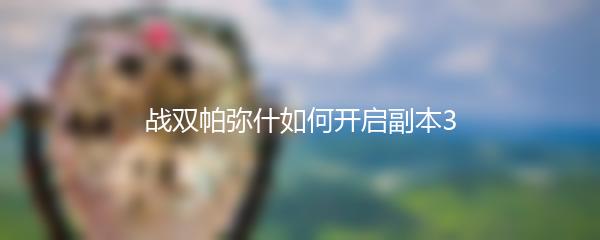 战双帕弥什如何开启副本3