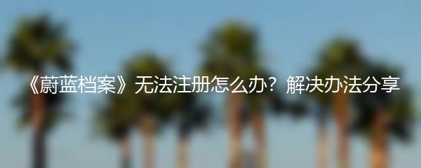 《蔚蓝档案》无法注册怎么办？解决办法分享