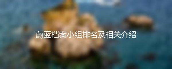 蔚蓝档案小组排名及相关介绍