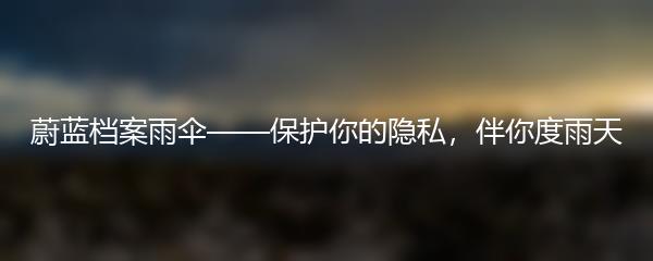蔚蓝档案雨伞——保护你的隐私，伴你度雨天