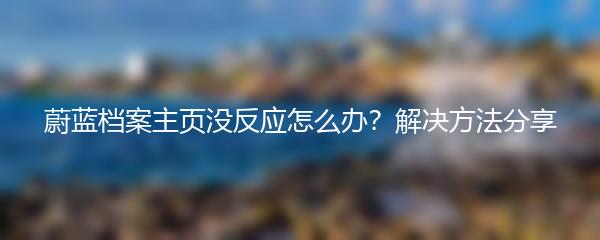 蔚蓝档案主页没反应怎么办？解决方法分享