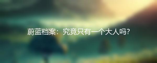 蔚蓝档案：究竟只有一个大人吗？